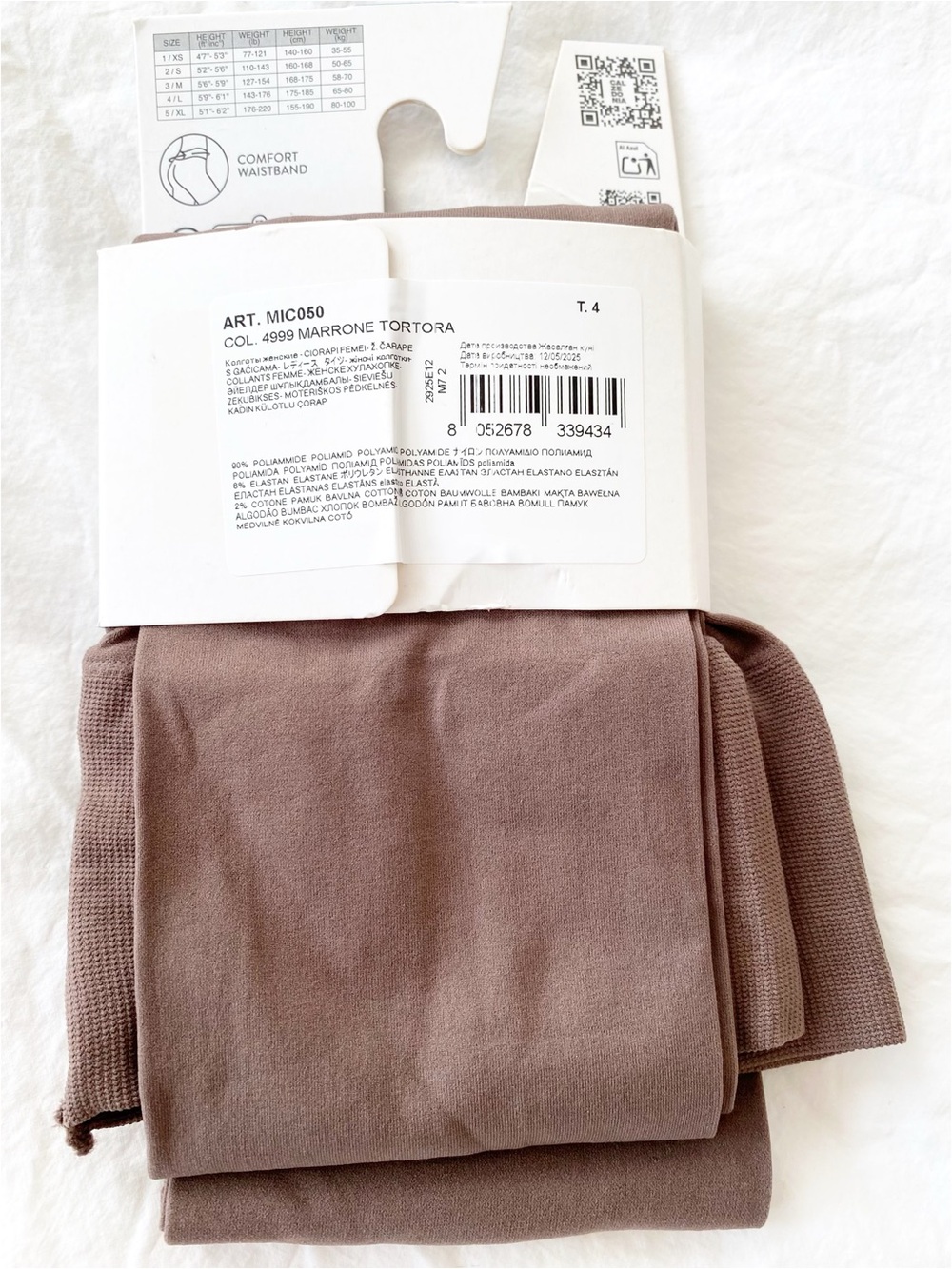 Calzedonia 50 Denier Opaque Matte Tights Turtledove Brown L Brand New Made Italy - Picture 3 of 5